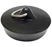 Fackelmann Tappo Lavandino/Lavabo, Plastica Metallo, Nero E Inox, 3.8 cm