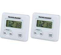 Fackelmann Timer da Cucina Digitale Professionale con Display LCD e Segnale Acustico, Magnete Potente sul Retro, Cronometro Cucina Compatto Salvaspazio 5x2,5x4,5 cm (Confezione da 2)