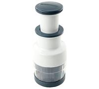 Fackelmann Tritaverdure, Linea Easy Prepare, con Lame in Acciaio Inox e Contenitore con Coperchio, ø9,5x22,5cm, Colore: Blu Scuro e Bianco, Inossidabile