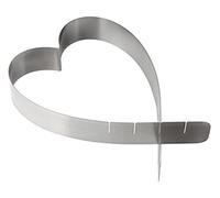Zenker Anello per torte regolabile a forma di cuore, acciaio inox, stampo da forno per dolci, cheesecake, mousse, pan di Spagna, lavabile in lavastoviglie, dimensione regolabile