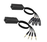 FackLOxc Adattatore uditivo professionale da XLR a 6, 35 mm a 4 RJ45 Cat5 / Cat6 Set estensori Ethernet per apparecchiature dal