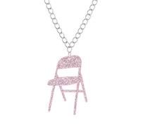 FackLOxc Collana con ciondolo a forma di sedia in acrilico, orecchini semplici, collana con ciondolo unico, orecchini pendenti divertenti gioielli alla moda, Earrings, Acrilico