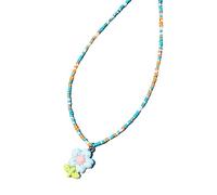 FackLOxc Collana con perline a forma di fiore alla moda, girocollo, collana con ciondolo, perline di riso per donne e ragazze, Mi Zhu
