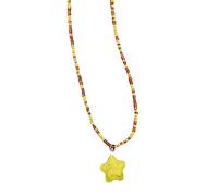 FackLOxc Collana con perline a stella a cinque punte con ciondolo colorato con perline di riso per feste quotidiane gioielli per il collo per feste di nozze, Mi Zhu