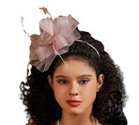 FackLOxc Copricapo fascinator da donna, con motivo floreale, per cocktail, tea party, matrimonio, fascia per capelli, copricapo