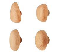 FackLOxc Ganci in legno in stile scandinavo con supporto a parete adesivo resistente, perfetti per superfici lisce come vetro o rivestimento in legno arachidi