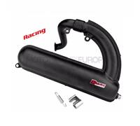 FACO MARMITTA COMPLETA DI COLLETTORE SCARICO SILURO NERA RACING PIAGGIO VESPA 50