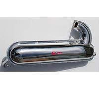Faco Marmitta Scarico Espansione Racing Siluro Cromata compatibile con Piaggio Vespa 125 ET3 PRIMAVERA 50 SPECIAL 130cc
