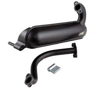 FACO Marmitta Scarico Espansione Siluro Nera compatibile con PIAGGIO VESPA 125 ET3 PRIMAVERA 50 SPECIAL 130cc