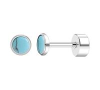 FACOKO - Orecchini a perno in titanio da donna, set multi-gemme con turchese/onice/occhio di tigre e altro, orecchini ipoallergenici, 3mm, Titanio