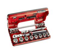 FACOM 3/8" Set, Scatola Di Rilevamento Metrica - 6-Punte 18-Pezzi JXL.DBOX1
