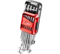 FACOM 440.JP12A - Set di 12 chiavi miste a cricchetto metriche su custodia portatile, colore: Argento