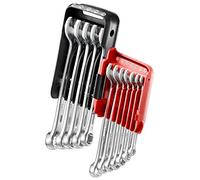 FACOM 440.JP12A - Set di 12 chiavi miste a cricchetto metriche su custodia portatile, colore: Argento