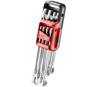 Facom Set di chiavi combinate 440.JP8 8 pz (8,10,11,12,13,14,17,19 mm) forcella 15° custodia rosso/nero