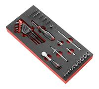 Facom 46-teiliges, Metrico 1/4 " 6-Kant-Steckschlüssel Schaumstoffmodul