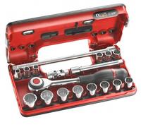 FACOM Assortimento Chiavi a Bussola 3/8 ", 12-Kant, Metrico - 18 Parti (J) .