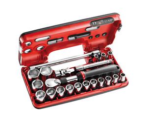 Facom Assortimento di elementi da 1/2" - chiavi esagonali, cricchetto telescopico reversibile, 21pz. Quantità:1