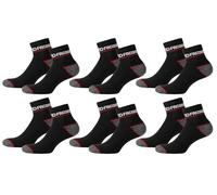FACOM Calze da Lavoro Uomo Resistente, Calzini Uomo Corti, Resistente, tacchi e punte rinforzati, set di 6, Nero, Taglie 39/42