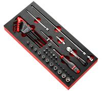 FACOM Chiave A Cricchetto Con Blocco 1/4" E Chiavi A Bussola 44 Pezzi MODM.RL2U
