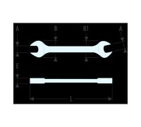 Facom Chiave a forchetta "Serie 44", 25x28mm Quantità:1