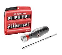 FACOM Composizione di cacciaviti 3 in 1 Protwist e set misto di 28 punte, manico ergonomico bi-materiale, cricchetto 45 denti di alta qualità, ATCL.2A2PB