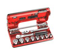 Facom Dbox Assortimento Chiavi a Bussola 3/8 ", 6-Kant, Metrico 18 Parti ,