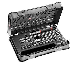 Facom j.161-3p6 Set di chiavi a bussola metriche a 6 punte, 3/8, nero, set da 20 pezzi