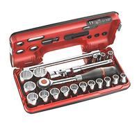 Facom - mod. S.360DBOX112 - Set di chiavi a bussola con cricchetto, a 12 punte, per viti con impronta da 1/2" (12,5 cm), confezione da 21 pezzi