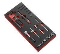 FACOM - Modulo Con Cricchetto Reversibile E 1/4 " Chiavi IN Inserto IN Schiuma