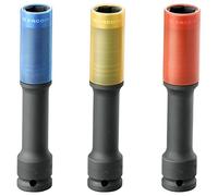 Facom NSI.3EL KS Tools-Set di chiavi a bussola da 1/2", 3 pezzi, 17-19-21 mm, extra lunghe