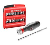 Facom Protwist 3 IN 1 Presa Della Mano Con Multibit-Ratsche Con 28tlg. Bit-Set