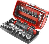 Facom RL.NANO112 Set Bussole Cricchetto Testa Pera Nano 1/4" 27 Pezzi