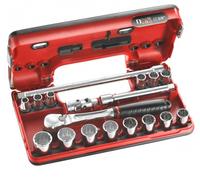 FACOM Set Di Chiavi A Bussola 3/8", 12 Punti, Metrico - 18 Pezzi - JL.DBOX112