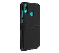 Façonnable, Custodia per Huawei Y7 2019 Folio Sellier con pulsante laccato, Nero