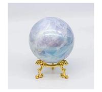 FACSER Cristallo naturale grezzo 1pc 45mm-90mm pietre di quarzo cristallo naturale aura blu calcite sfera sfera celestite per (colore: 1 pezzo 80 mm)