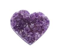 FACSER Cristallo naturale grezzo cristallo naturale a forma di cuore ametista cristallo di quarzo cluster esemplare decorazione cristallo qualità pietra preziosa decorazione casa