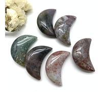 FACSER Cristallo naturale grezzo Naturale Ocean Jasper Cristallo a Forma di Luna Lucido Liscio Pietra Decorazione Della Casa Regali Cristalli Pietre Articoli per la
