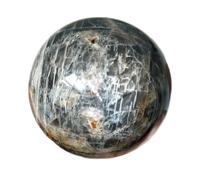 FACSER Cristallo Naturale Grezzo Pietra Naturale Pietra di Luna Nera Palla Pietre Gemme e Artigianato for la Decorazione della casa (Dimensioni : Diametro 56-60 mm) (Size : Diameter 50-55 mm)