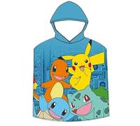 FACTORY CR 2023POK017 - POKEMON - Poncho in microfibra, telo piscina, asciugamano per bambini, stampa per bambini, 50x100 Unisex - Bambini, Multicolore, único -