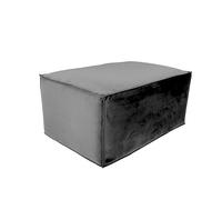 Factory Direct Partners Pouf rettangolare imbottito in velluto e vinile per soggiorno, salotto, ufficio, colore: grigio fumo