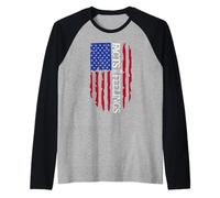 Facts Over Feelings Flag Sign USA American Flag Freedom US Maglia con Maniche Raglan