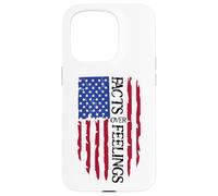Facts Over Feelings Flag Sign USA God Family Country Freedom Custodia per iPhone 15 Pro