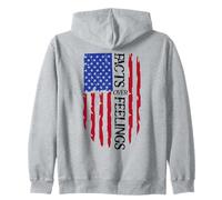 Facts Over Feelings Flag Sign USA God Family Country Freedom Felpa con Cappuccio