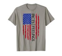 Facts Over Feelings Flag Sign USA God Family Country Freedom Maglietta