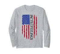 Facts Over Feelings Sign USA Flag American Freedom Maglia a Manica