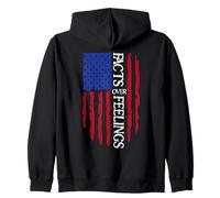 Facts Over Feelings Sign USA Flag God Family Country Freedom Felpa con Cappuccio