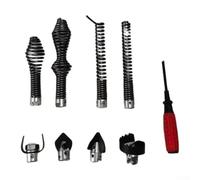 FACULX 9Pcs Tubo Dredging Accessori Della Macchina di Scarico Cleaner Cutter Kit Manganese Acciaio Auger Set Per Ridgid C8 Cavo 5/8 Pollice Strumento