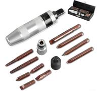 FACULX Cacciavite manuale reversibile da 3/8" e 1/2" con set di estrattori per viti, driver da 30,5 cm, due adattatori e dieci punte essenziali per la manutenzione automobilistica