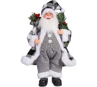 FACULX Figura di Babbo Natale in piedi, 30,5 cm, statuetta di Babbo Natale, ornamenti natalizi, decorazione per la casa e le feste (C)
