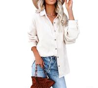 FACULX Giacca da donna in velluto a coste retrò a maniche lunghe rovesciata | Colletto Camicetta Elegante Casual Ufficio per top Tinta unita Primavera Autunno Outwear per il pendolarismo